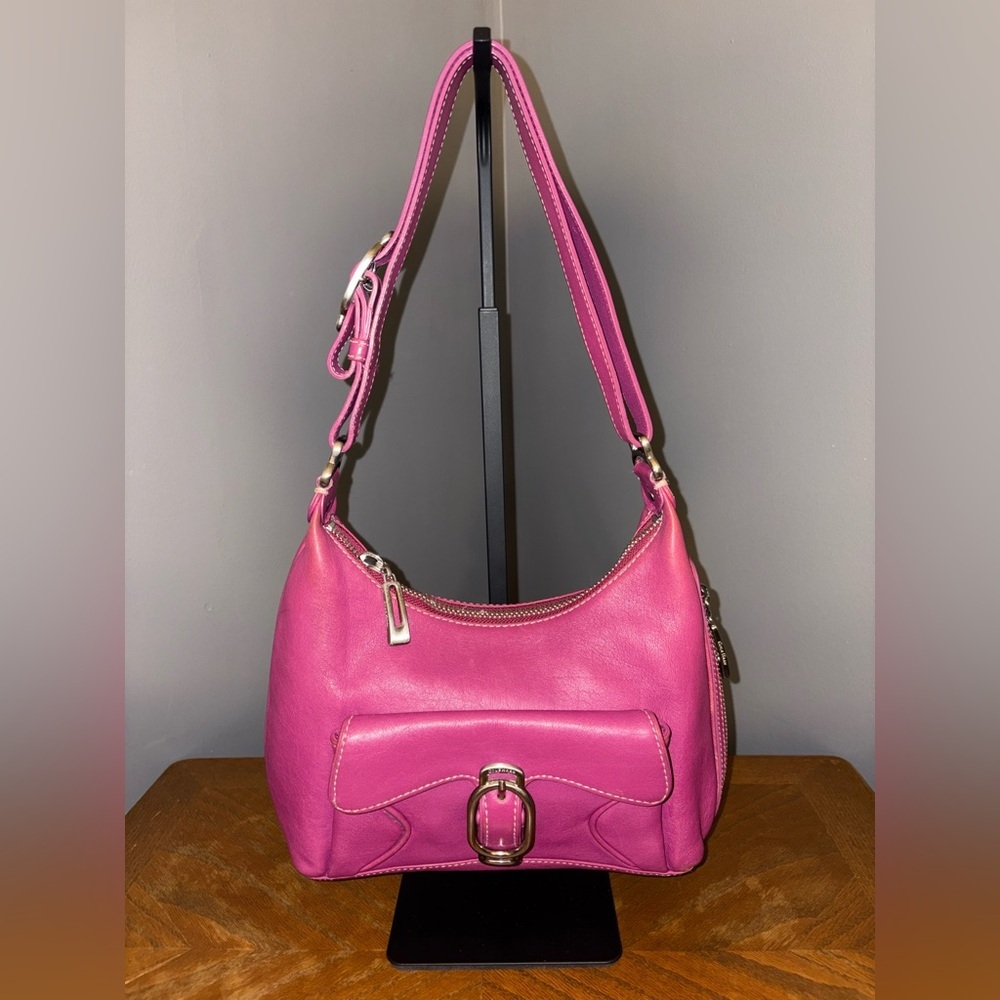 Cole Haan Vintage Hobo Style plum Leather Shoulder Bag in EUC